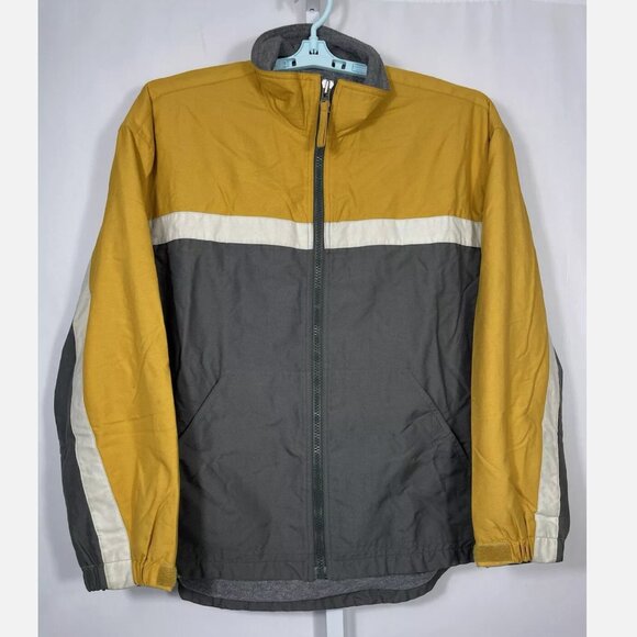 Old Navy Windbreaker Vintage Jacket Green Yellow US Mens M - Picture 1 of 13